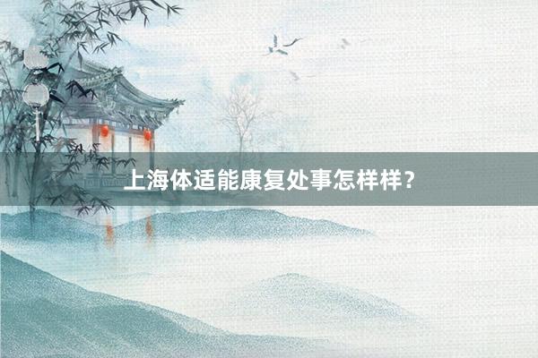 上海体适能康复处事怎样样？