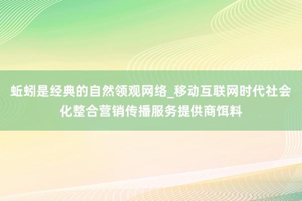蚯蚓是经典的自然领观网络_移动互联网时代社会化整合营销传播服务提供商饵料